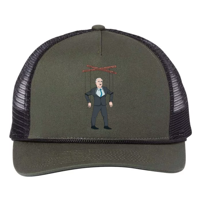 Confused Anti Joe Biden Puppet Funny Retro Rope Trucker Hat Cap