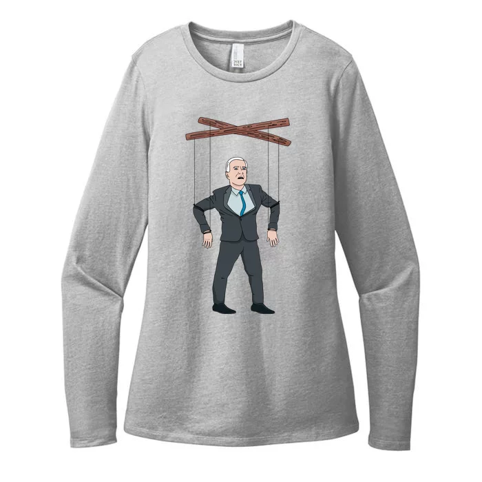 Confused Anti Joe Biden Puppet Funny Womens CVC Long Sleeve Shirt