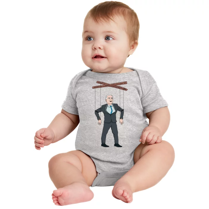 Confused Anti Joe Biden Puppet Funny Baby Bodysuit