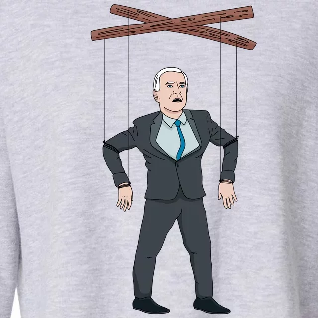 Confused Anti Joe Biden Puppet Funny Cropped Pullover Crew