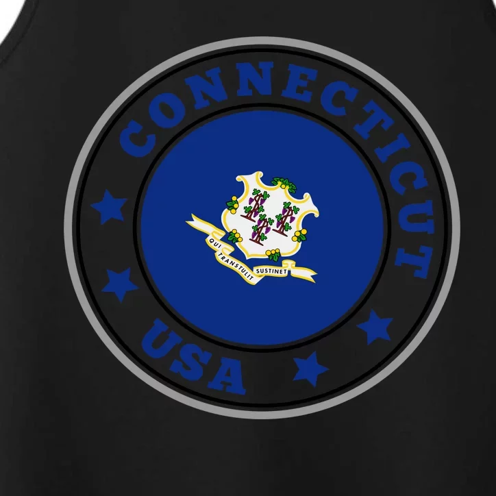 Connecticut State Flag Circle Performance Tank