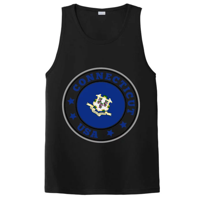 Connecticut State Flag Circle Performance Tank