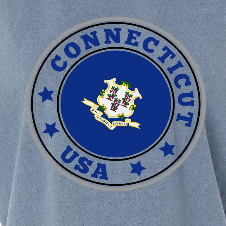 Connecticut State Flag Circle Garment-Dyed Women's Muscle Tee