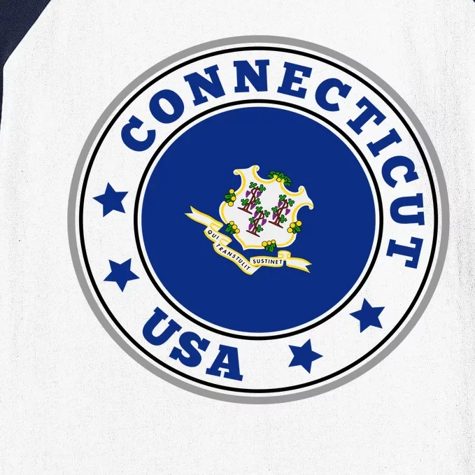 Connecticut State Flag Circle Baseball Sleeve Shirt