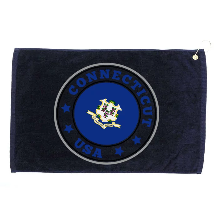 Connecticut State Flag Circle Grommeted Golf Towel