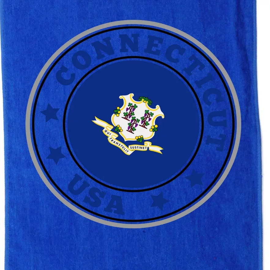 Connecticut State Flag Circle Platinum Collection Golf Towel