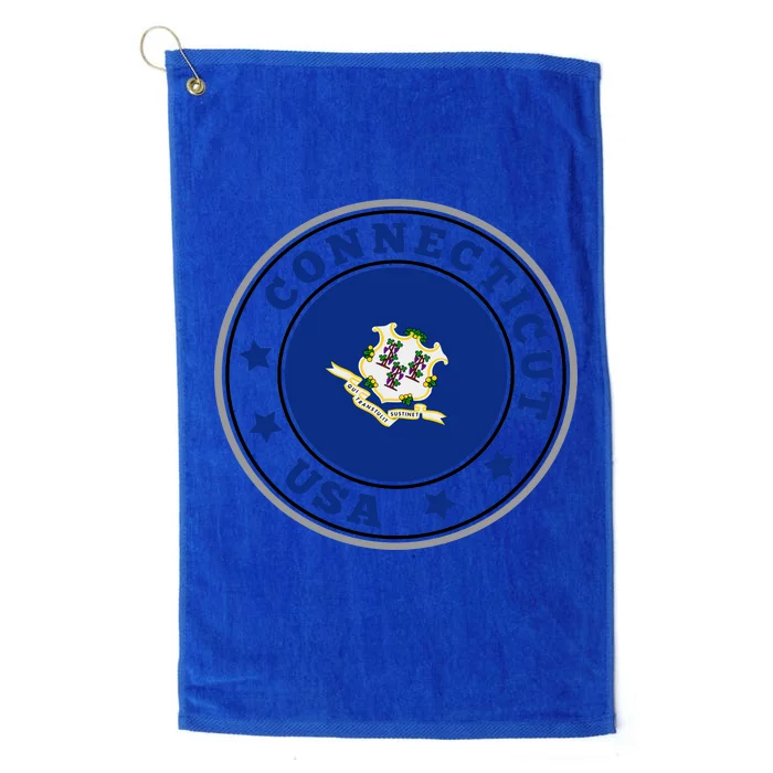 Connecticut State Flag Circle Platinum Collection Golf Towel