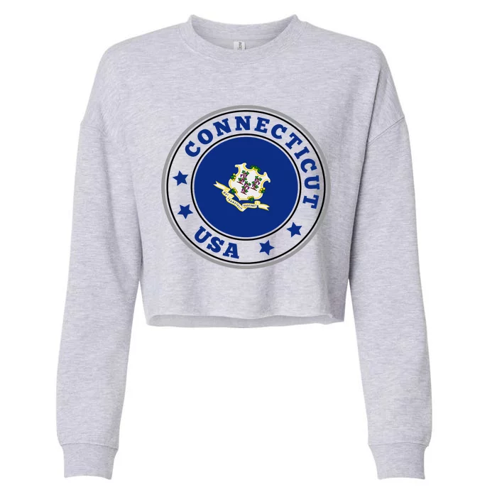 Connecticut State Flag Circle Cropped Pullover Crew