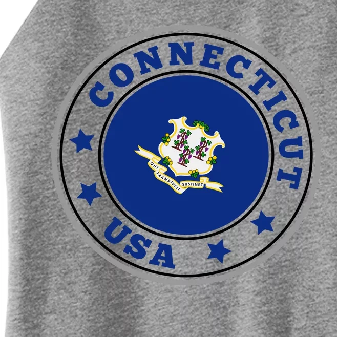 Connecticut State Flag Circle Women’s Perfect Tri Rocker Tank