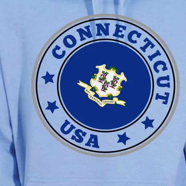 Connecticut State Flag Circle Unisex Surf Hoodie