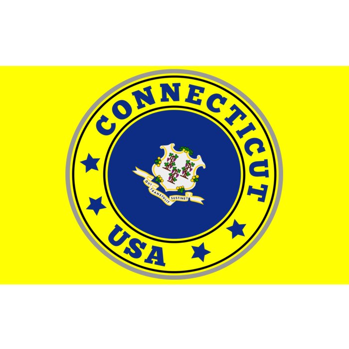 Connecticut State Flag Circle Bumper Sticker