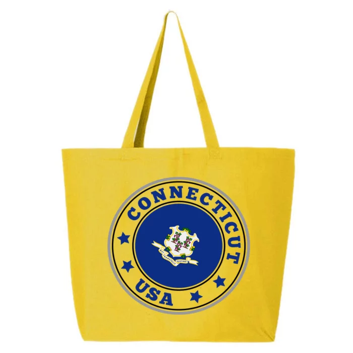 Connecticut State Flag Circle 25L Jumbo Tote