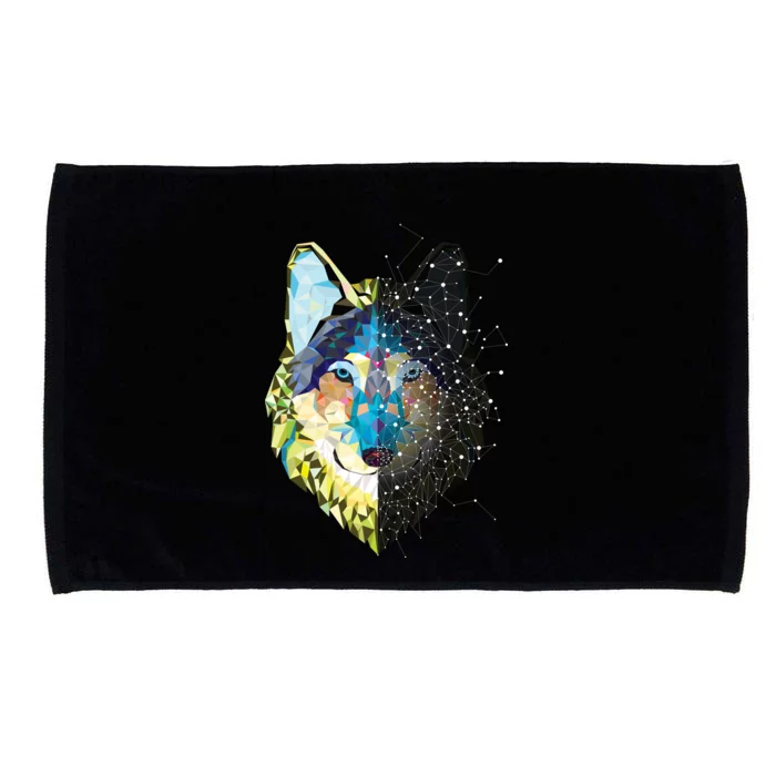 Constellation Pixel Wolf Microfiber Hand Towel