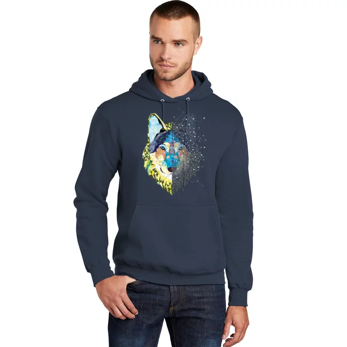 Constellation Pixel Wolf Hoodie