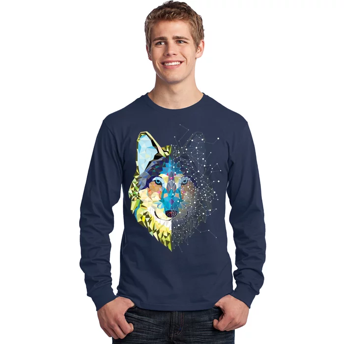 Constellation Pixel Wolf Long Sleeve Shirt