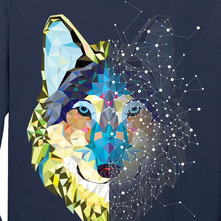 Constellation Pixel Wolf Long Sleeve Shirt