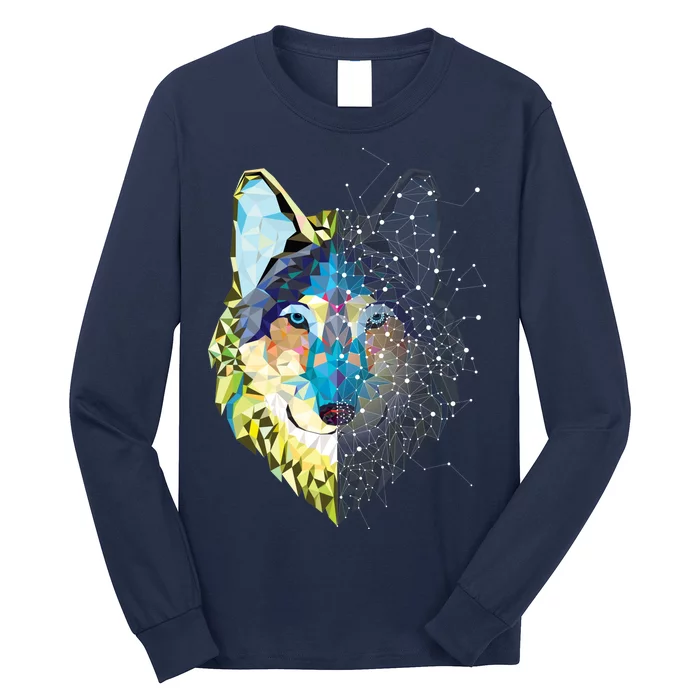 Constellation Pixel Wolf Long Sleeve Shirt