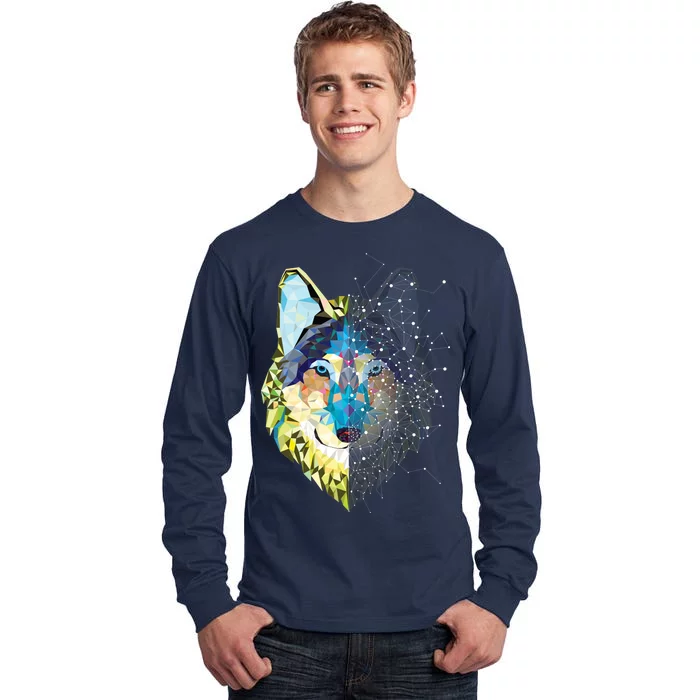 Constellation Pixel Wolf Tall Long Sleeve T-Shirt