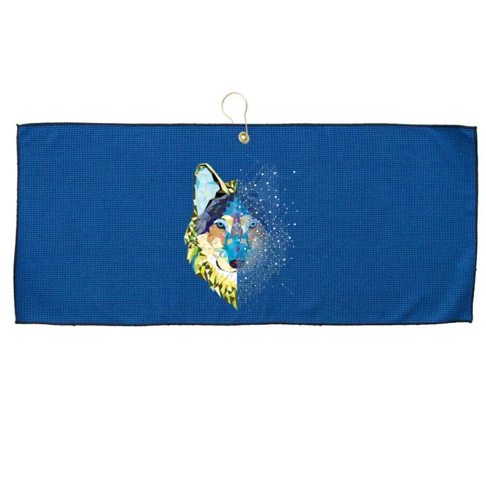 Constellation Pixel Wolf Large Microfiber Waffle Golf Towel