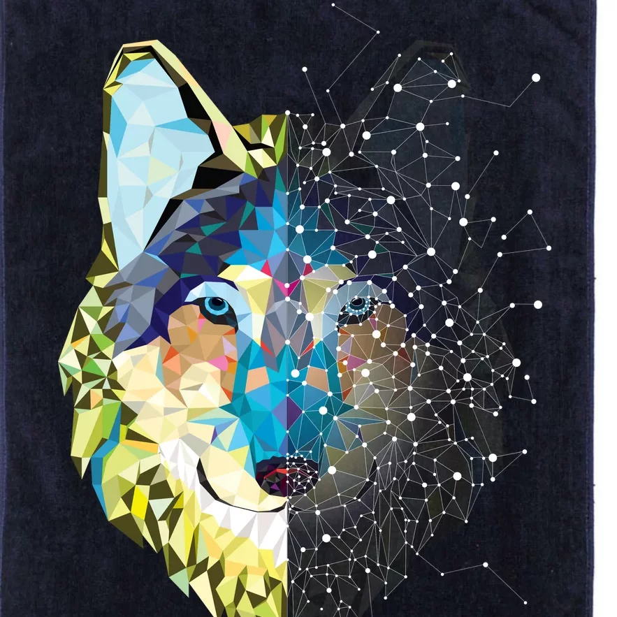 Constellation Pixel Wolf Platinum Collection Golf Towel