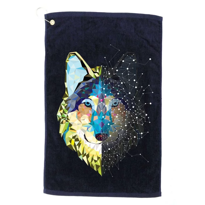 Constellation Pixel Wolf Platinum Collection Golf Towel