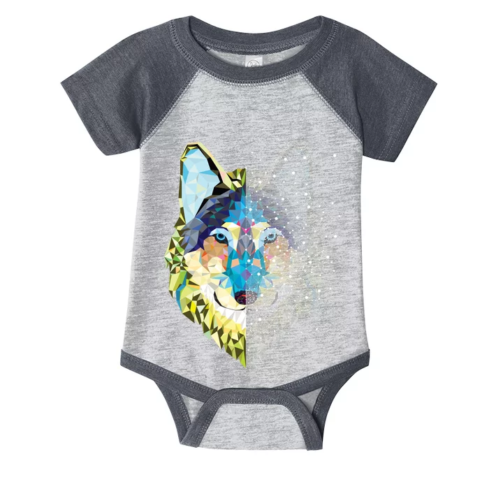 Constellation Pixel Wolf Infant Baby Jersey Bodysuit