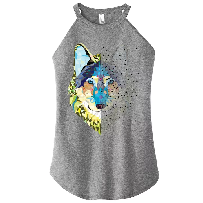 Constellation Pixel Wolf Women’s Perfect Tri Rocker Tank