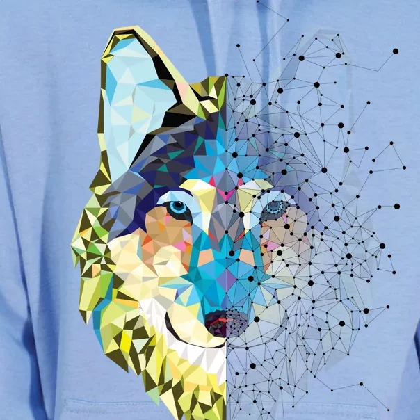 Constellation Pixel Wolf Unisex Surf Hoodie