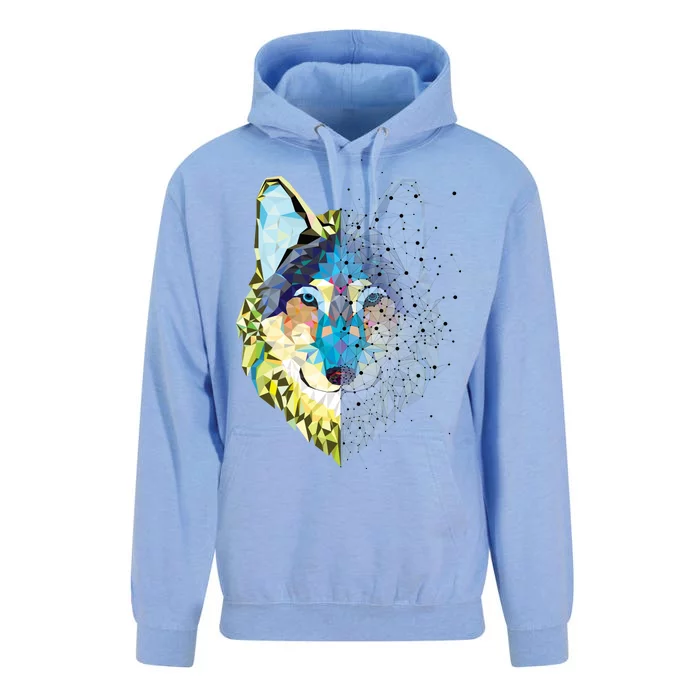 Constellation Pixel Wolf Unisex Surf Hoodie