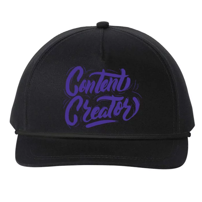 Content Creator Snapback Five-Panel Rope Hat