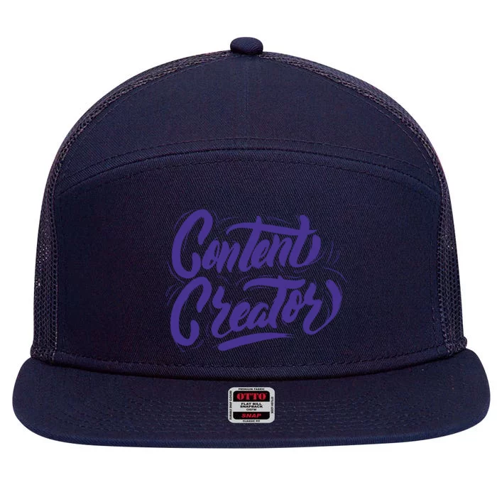 Content Creator 7 Panel Mesh Trucker Snapback Hat