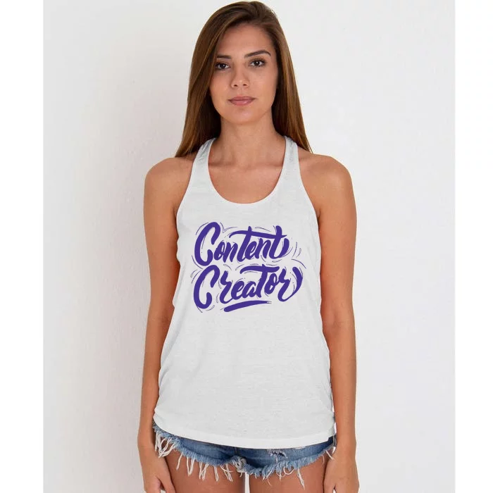 Content Creator Women's Knotted Racerback Tank