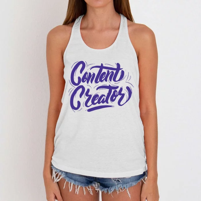 Content Creator Women's Knotted Racerback Tank