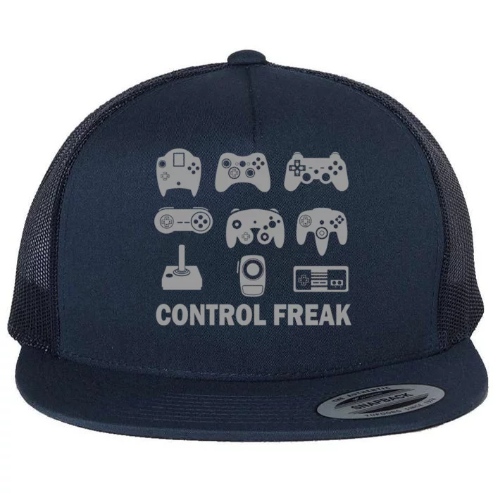 Control Freak Gamer Controllers Flat Bill Trucker Hat