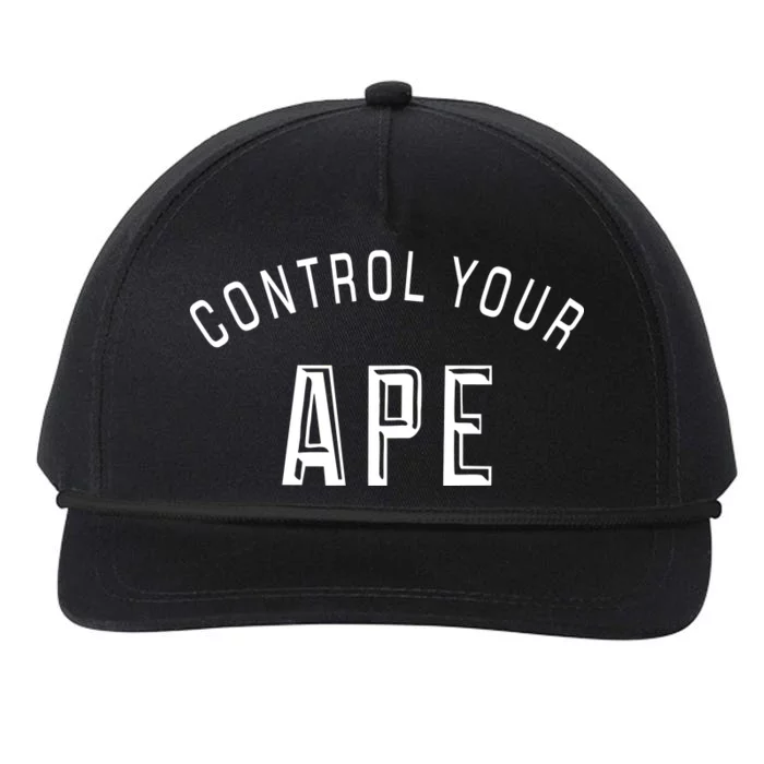 Control Your Ape Snapback Five-Panel Rope Hat