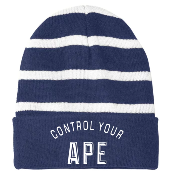 Control Your Ape Striped Beanie with Solid Band