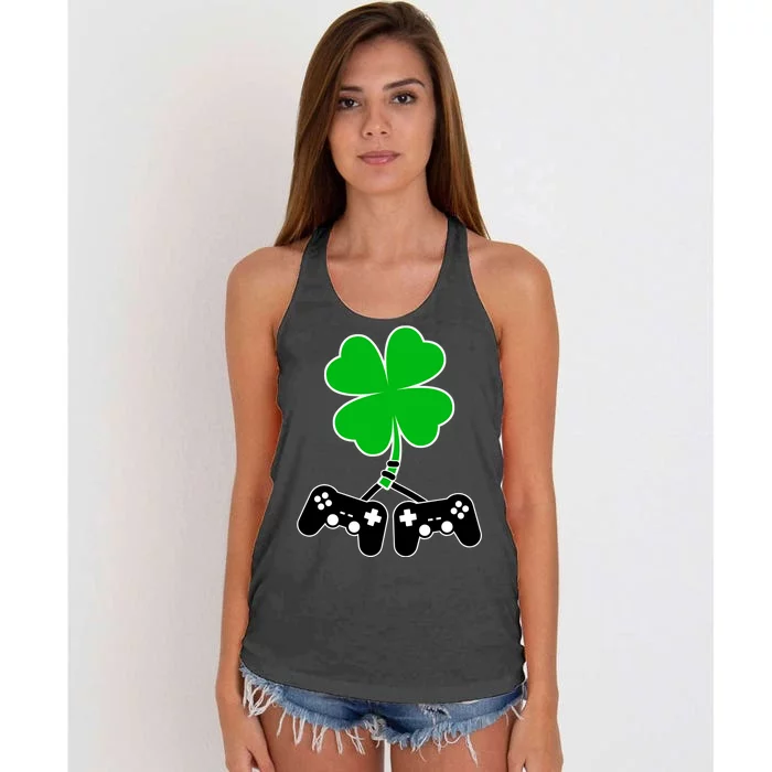 Controller Irish Cover St Patricks Day Women's Knotted Racerback Tank