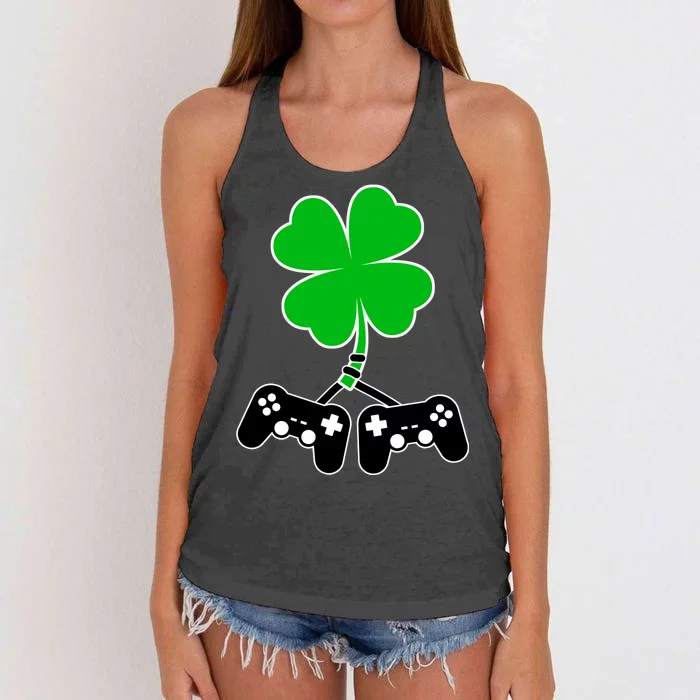 Controller Irish Cover St Patricks Day Women's Knotted Racerback Tank