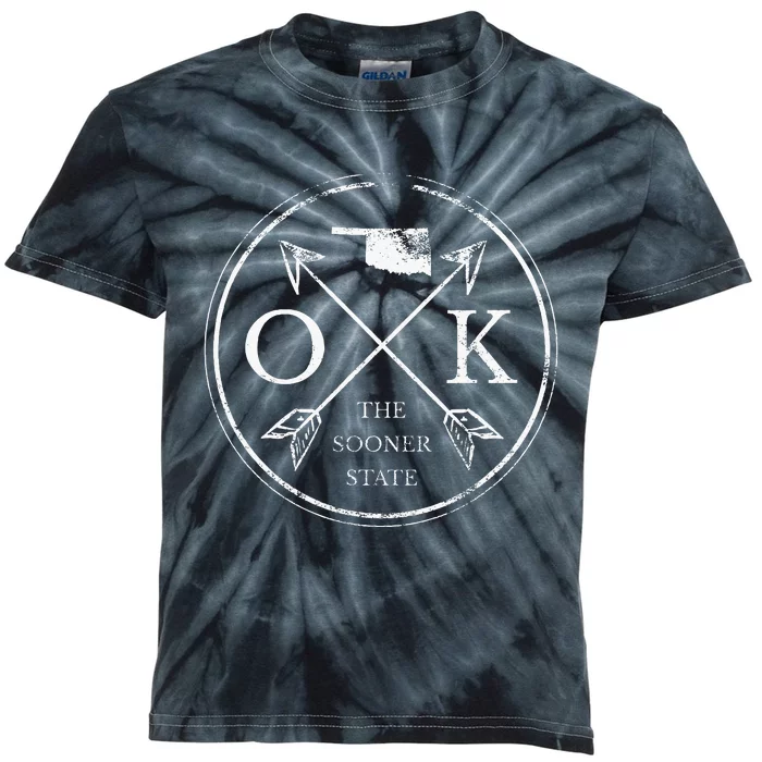 Cute Oklahoma Ok The Sooner State Kids Tie-Dye T-Shirt