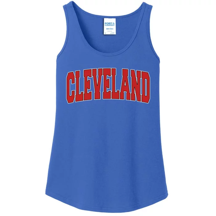 Cleveland Oh Ohio Varsity Style Usa Vintage Sports Great Gift Ladies Essential Tank