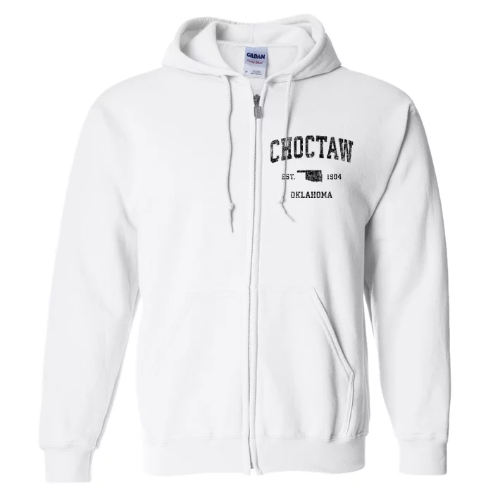 Choctaw Oklahoma Ok Vintage Sports Full Zip Hoodie