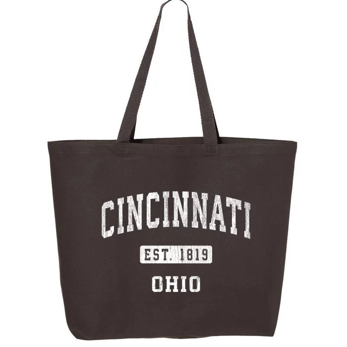 Cincinnati Ohio Oh Vintage Established Athletic Sports Design 25L Jumbo Tote