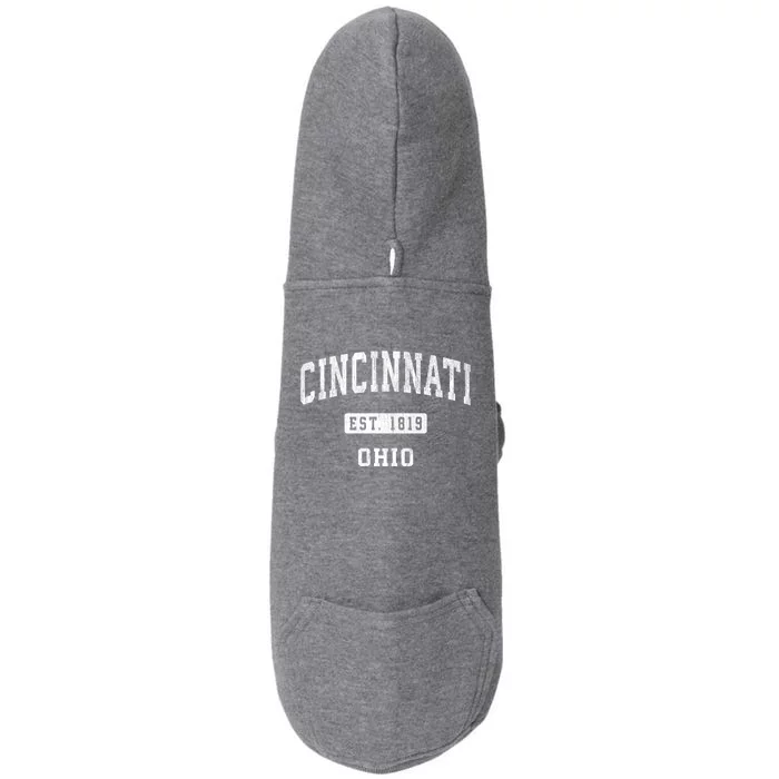 Cincinnati Ohio Oh Vintage Established Athletic Sports Design Doggie 3-End Fleece Hoodie