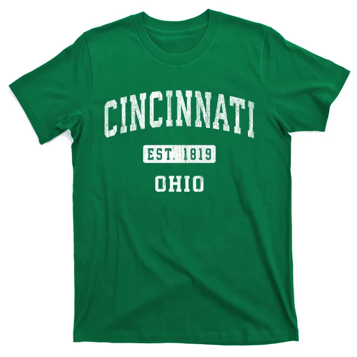 Cincinnati Ohio Oh Vintage Established Athletic Sports Design T-Shirt