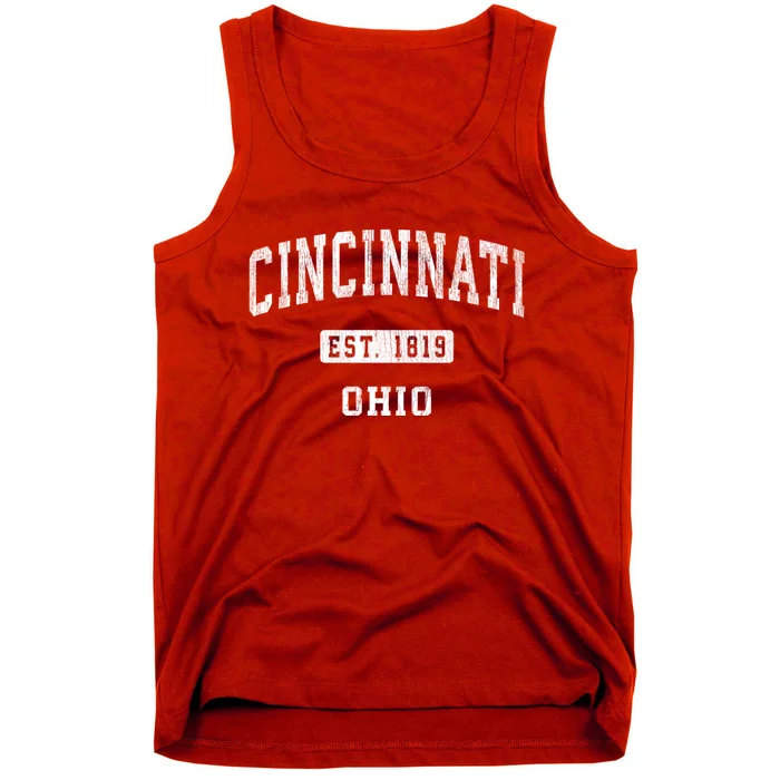 Cincinnati Ohio Oh Vintage Established Athletic Sports Design Tank Top