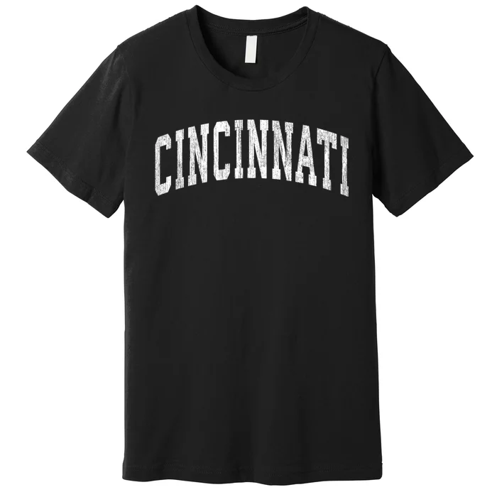 Cincinnati Ohio Oh Vintage Athletic Sports Design Premium T-Shirt