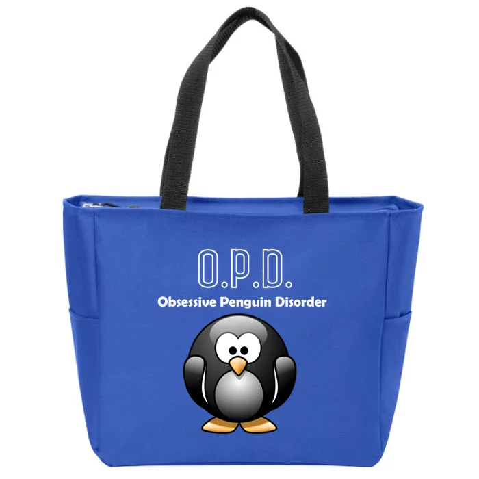 Cute Opd Obsessive Penguin Disorder Gift Zip Tote Bag