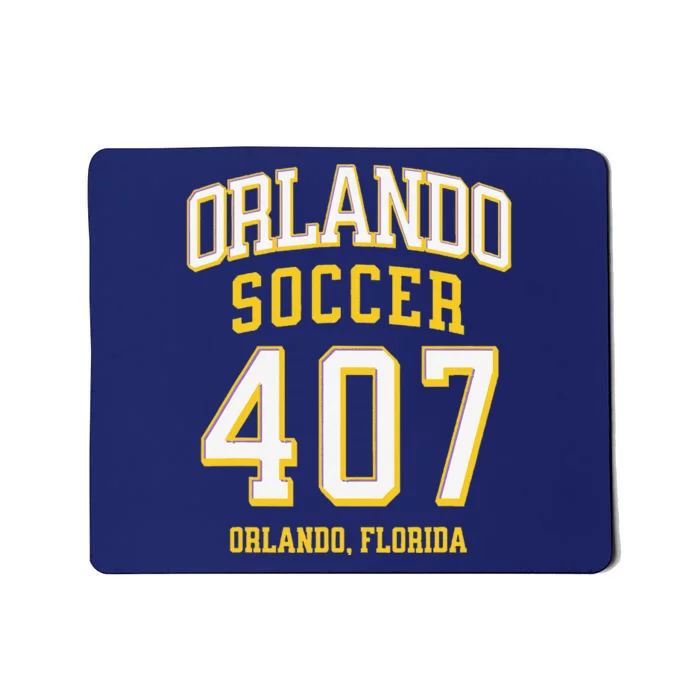 City Of Orlando Soccer Area Code 407 Collection Mousepad