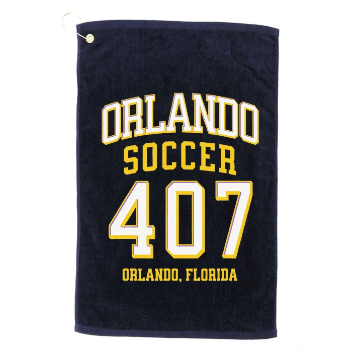 City Of Orlando Soccer Area Code 407 Collection Platinum Collection Golf Towel