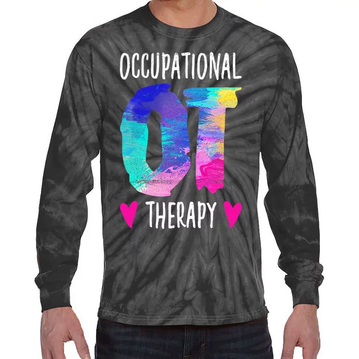 Colorful OTA Occupational Therapy Occupational Therapist Tie-Dye Long Sleeve Shirt